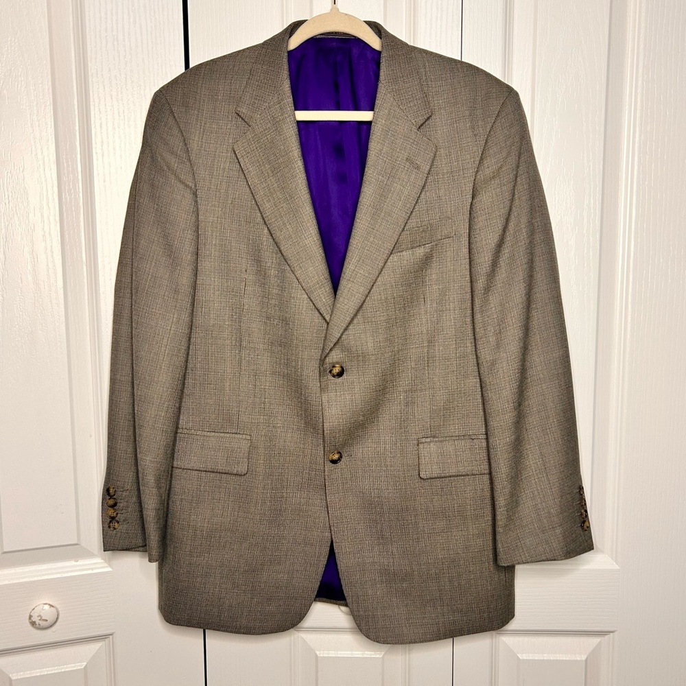 Tommy Hilfiger Sports Coat Men Jacket Wool Stripped Blazer Size 40R Two Button